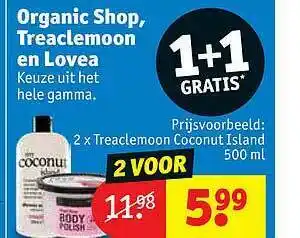 Kruidvat Organic Shop, Treaclemoon En Love aanbieding