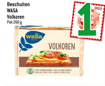 Louis Delhaize Beschuiten WASA Volkoren Pak 260 g aanbieding