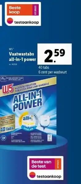 Lidl Vaatwastabs all-in-1 power aanbieding