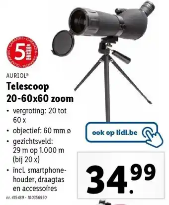 Lidl Telescoop 20-60x60 zoom aanbieding