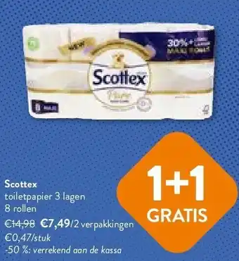 OKay Scottex toiletpapier 3 lagen 8 rollen aanbieding