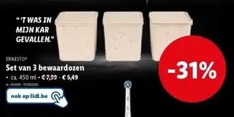 Lidl Set van 3 bewaardozen aanbieding