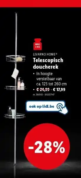 Lidl Telescopisch doucherek aanbieding