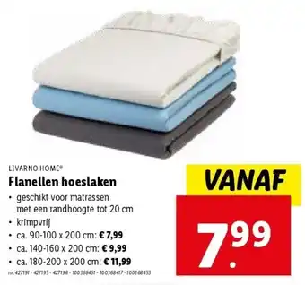 Lidl Flanellen hoeslaken aanbieding