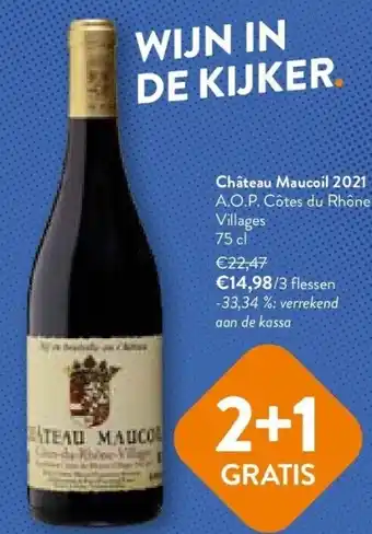 OKay Château maucoil 2021 a.o.p. côtes du rhône villages 75 cl aanbieding
