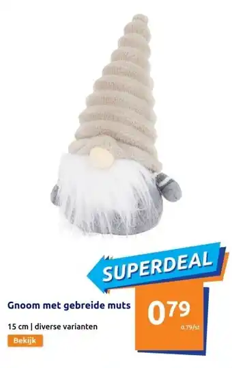 Action Gnoom met gebreide muts aanbieding