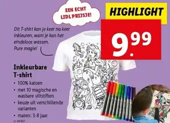 Lidl Inkleurbare t-shirt aanbieding