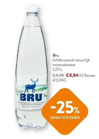 OKay Bru lichtbruisend natuurlijk mineraalwater 1,25 l aanbieding