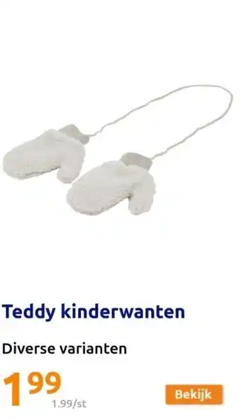Action Teddy kinderwanten aanbieding