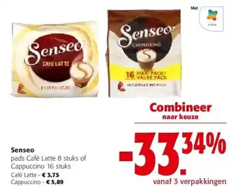 Colruyt Senseo pads café latte 8 stuks of cappuccino 16 stuks café latte aanbieding