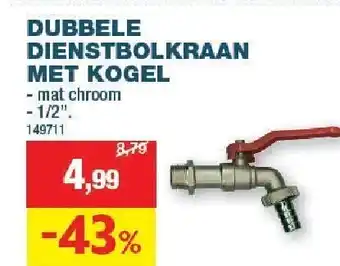 Hubo Dubbele dienstbolkraan met kogel aanbieding
