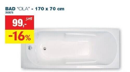 Hubo Bad ola - 170 x 70 cm aanbieding