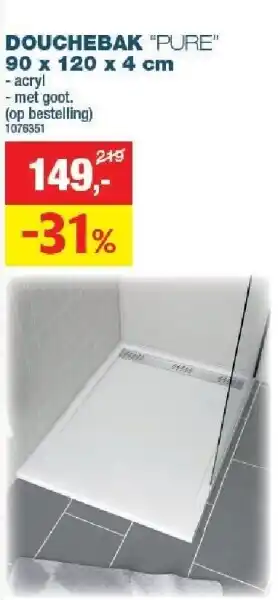 Hubo : douchebak pure aanbieding