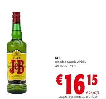 Colruyt J&b blended scotch whisky 40 % vol 70 cl aanbieding