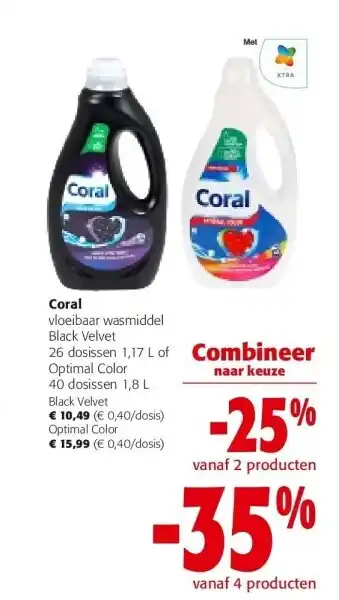 Colruyt Coral vloeibaar wasmiddel black velvet aanbieding