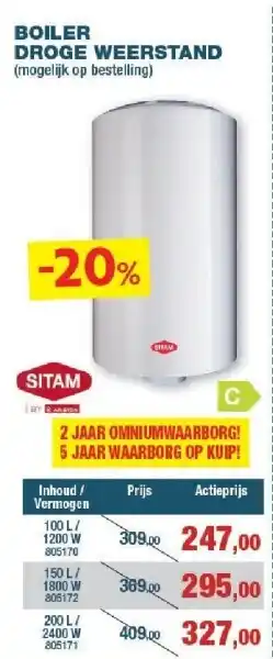 Hubo Boiler droge weerstand aanbieding