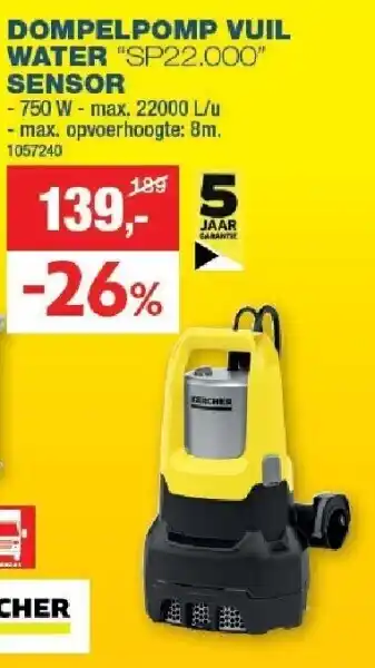 Hubo Dompelpomp vuil aanbieding
