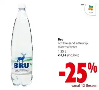 Colruyt Bru lichtbruisend natuurlijk mineraalwater 1,25 l aanbieding