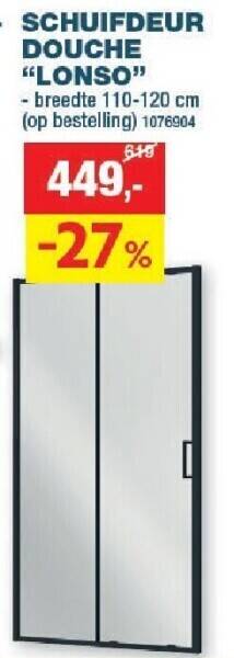 Hubo Schuifdeur douche lonso aanbieding
