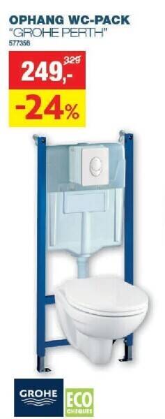 Hubo Ophang wc-pack grohe perth aanbieding