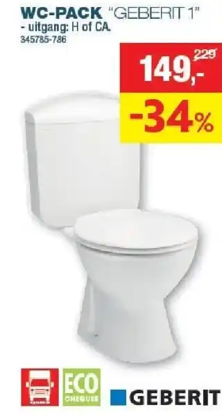 Hubo Wc-pack geberit 1 aanbieding