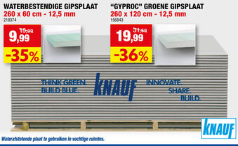 Hubo Waterbestendige Gipsplaat aanbieding