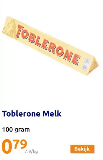Action Toblerone Melk 100 gram aanbieding