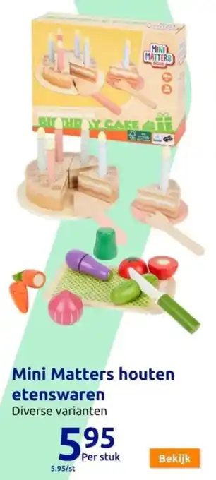 Action Mini Matters houten etenswaren aanbieding