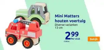 Action Mini Matters houten voertuig aanbieding