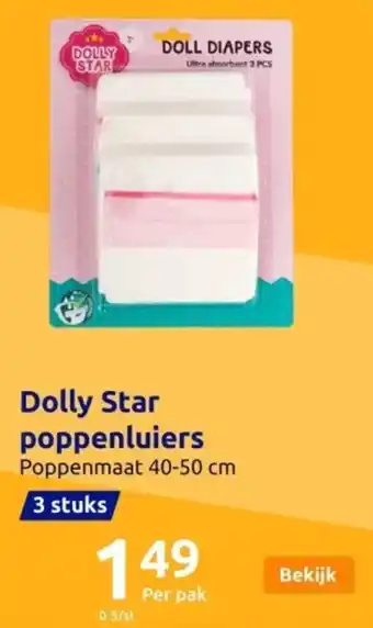 Action Dolly Star poppenluiers 40-50 cm aanbieding