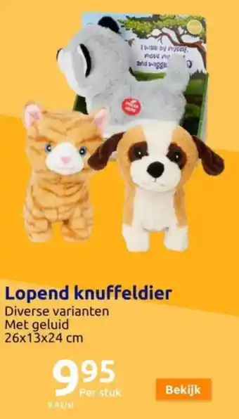 Action Lopend knuffeldier 26x13x24 cm aanbieding