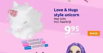 Action Love & Hugs style unicorn aanbieding