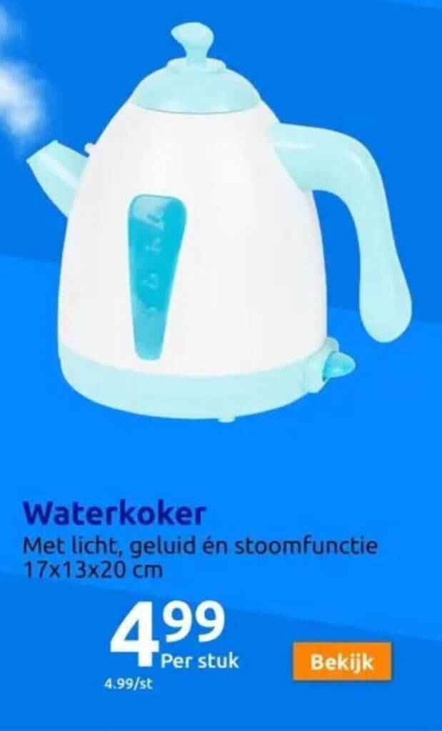 Action Waterkoker 17x13x20 cm aanbieding