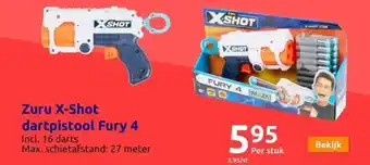 Action Zuru X-Shot dartpistool Fury 4 aanbieding
