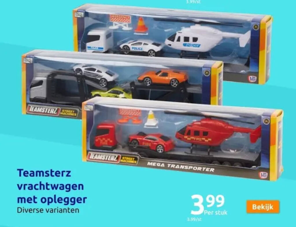 Action Teamsterz vrachtwagen met oplegger aanbieding