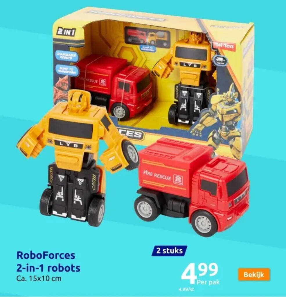 Action RoboForces 2-in-1 robots aanbieding