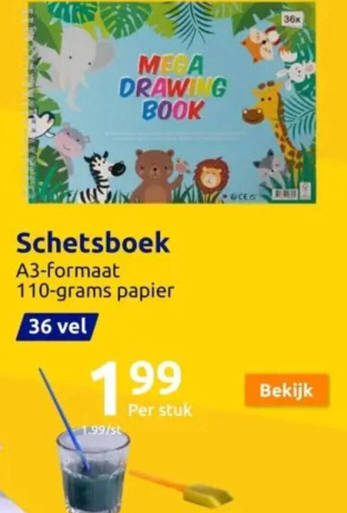 Action Schetsboek aanbieding