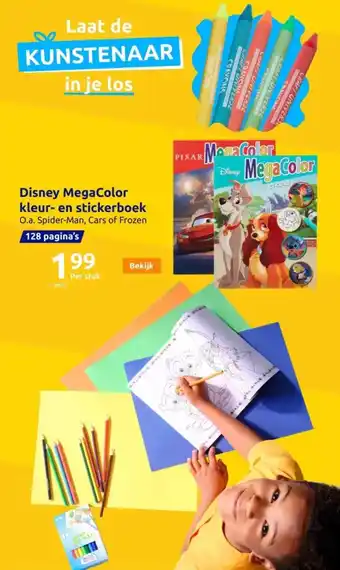 Action Disney MegaColor kleur- en stickerboek aanbieding