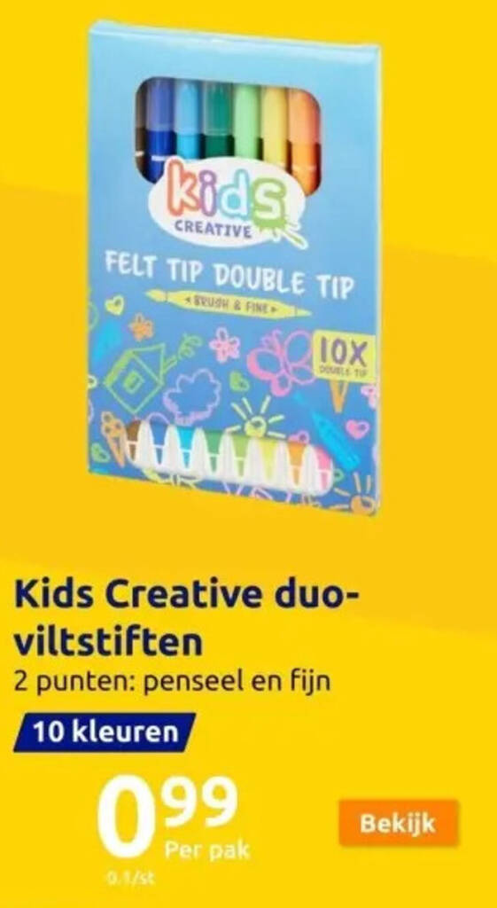Action Kids Creative duo-viltstiften aanbieding