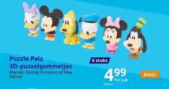 Action Puzzle Palz 3D-puzzelgummetjes aanbieding