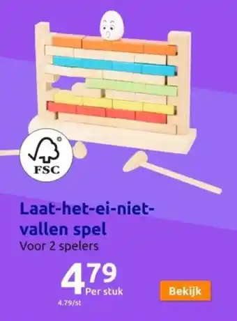 Action Laat-het-ei-niet- vallen spel aanbieding