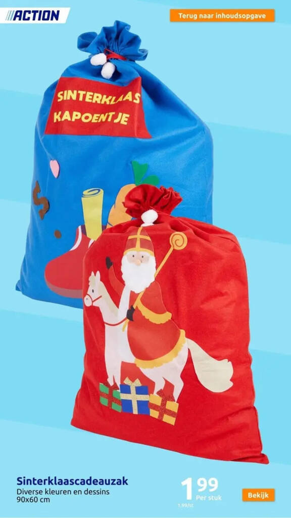 Action Sinterklaascadeauzak aanbieding