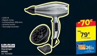 Carrefour BaByliss Haardroger 6000E aanbieding