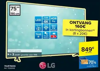 Carrefour LG 75UR76006 aanbieding