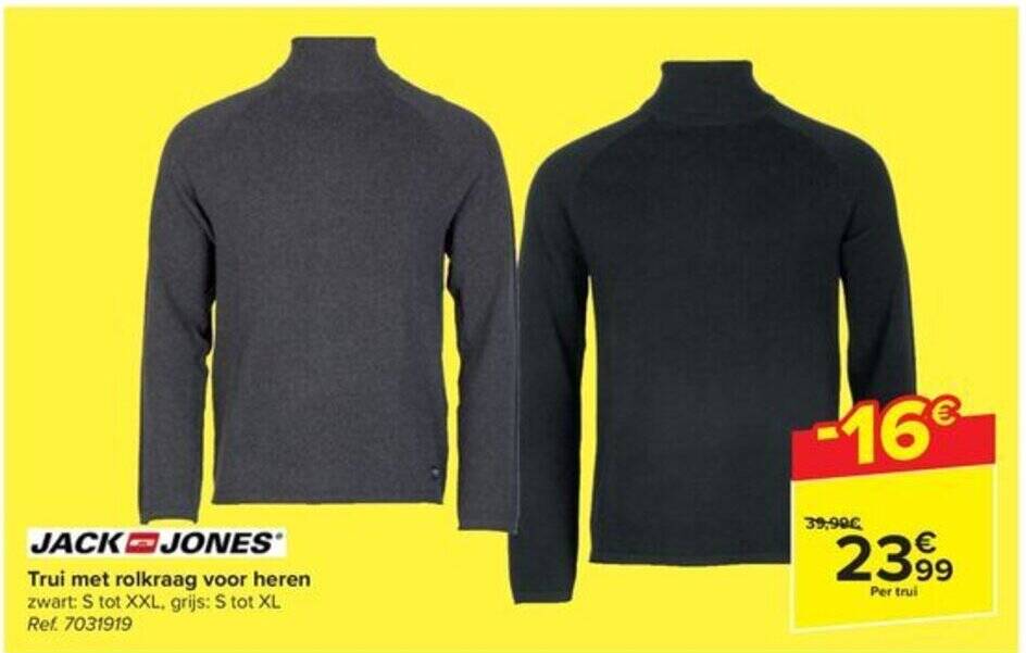 Carrefour Trui met rolkraag voor heren aanbieding
