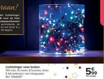Carrefour Lichtslinger voor buiten 100 leds aanbieding