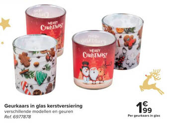 Carrefour Geurkaars in glas kerstversiering aanbieding