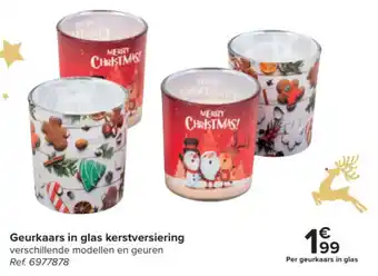 Carrefour Geurkaars in glas kerstversiering aanbieding