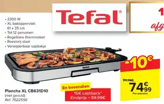 Carrefour Tefal Plancha XL CB631D10 aanbieding