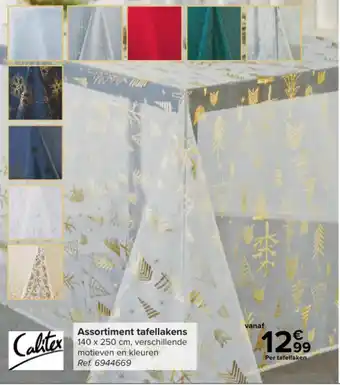 Carrefour Assortiment tafellakens 140 x 250 cm aanbieding